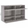 Ścienna szafka TV z LED, szary dąb sonoma, 98,5x30x60,5 cm