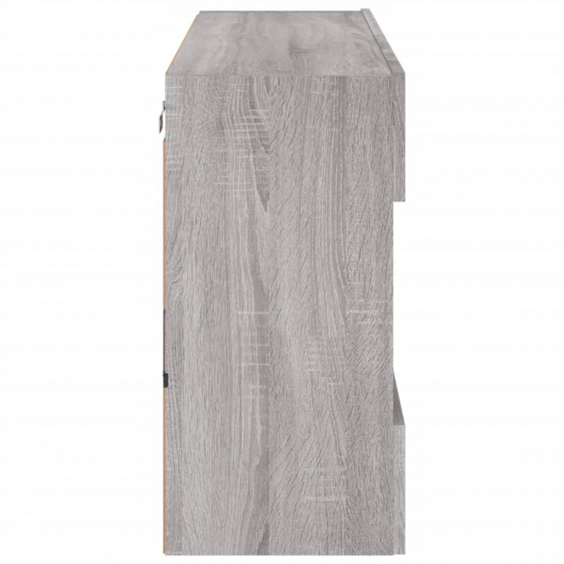 Ścienna szafka TV z LED, szary dąb sonoma, 98,5x30x60,5 cm