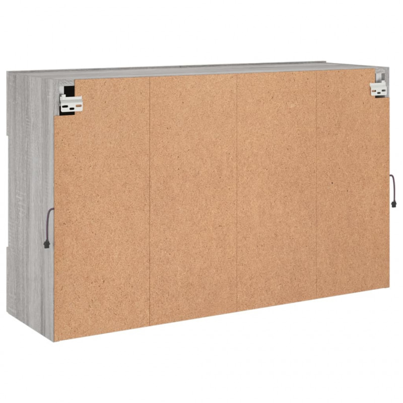 Ścienna szafka TV z LED, szary dąb sonoma, 98,5x30x60,5 cm