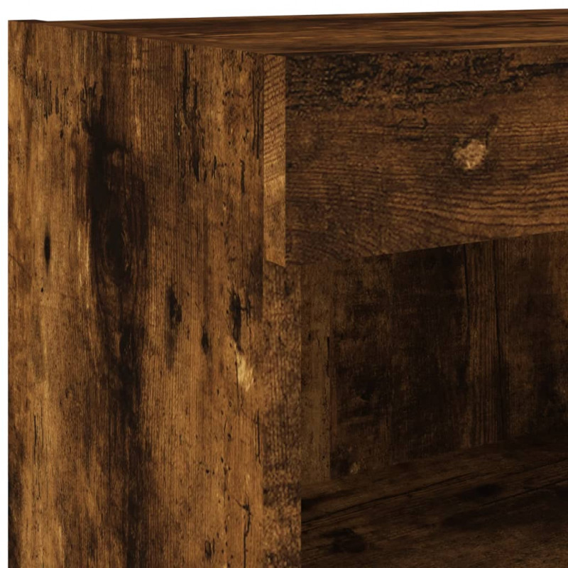 Szafka TV z oświetleniem LED, przydymiony dąb, 80x30x30 cm