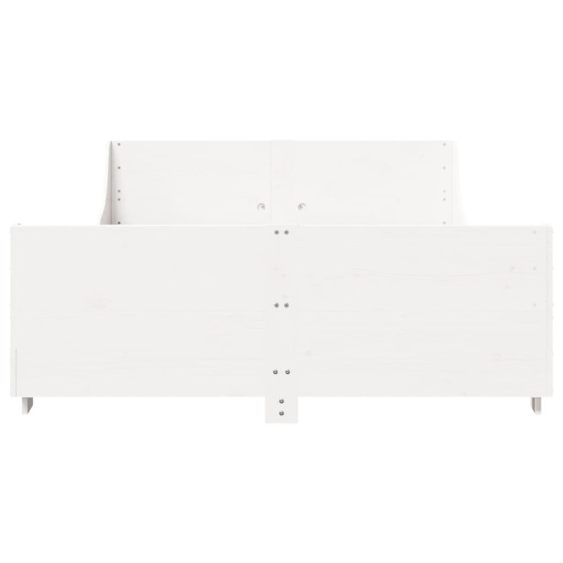 Rama łóżka bez materaca, biała, 120x200 cm, drewno sosnowe