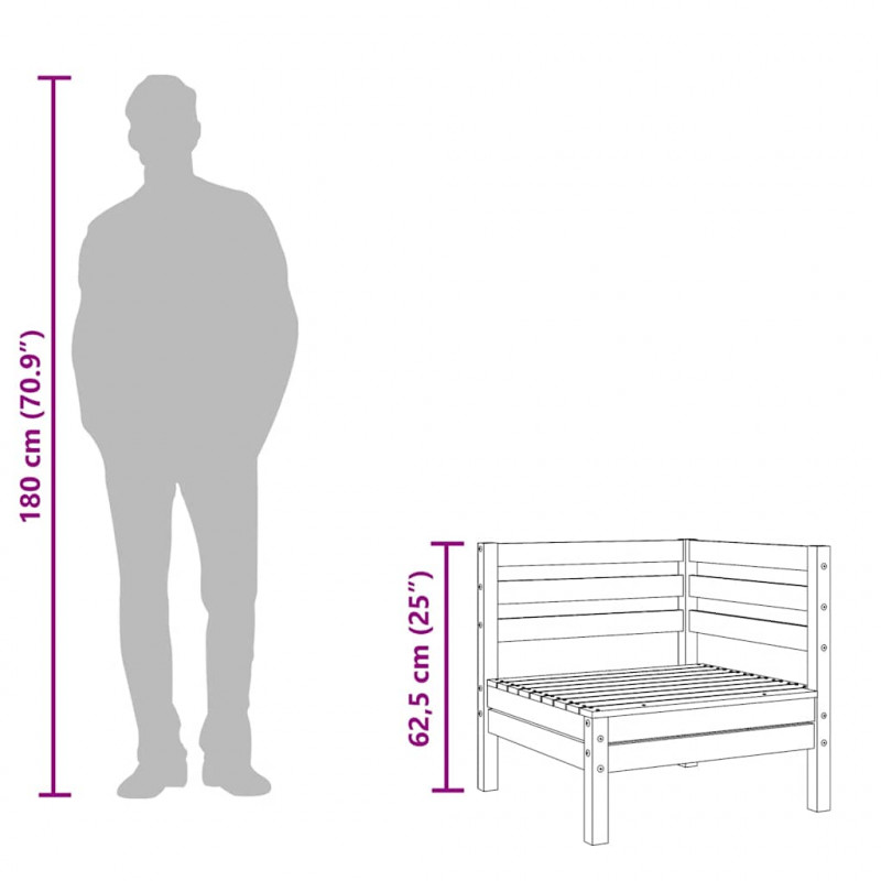 Ogrodowa sofa 3-osobowa, biała, lite drewno sosnowe