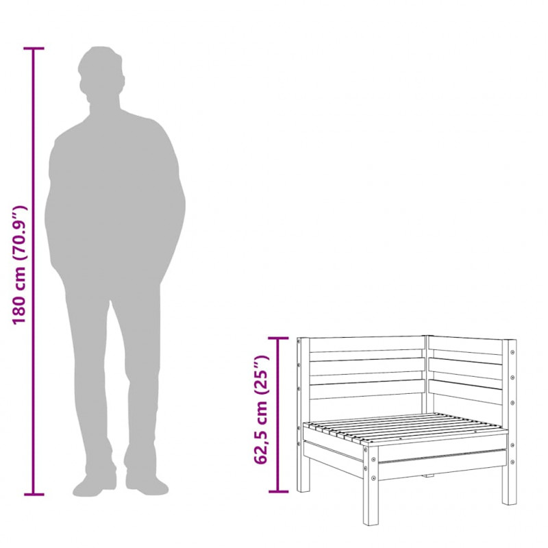 Ogrodowa sofa 3-osobowa, impregnowane drewno sosnowe