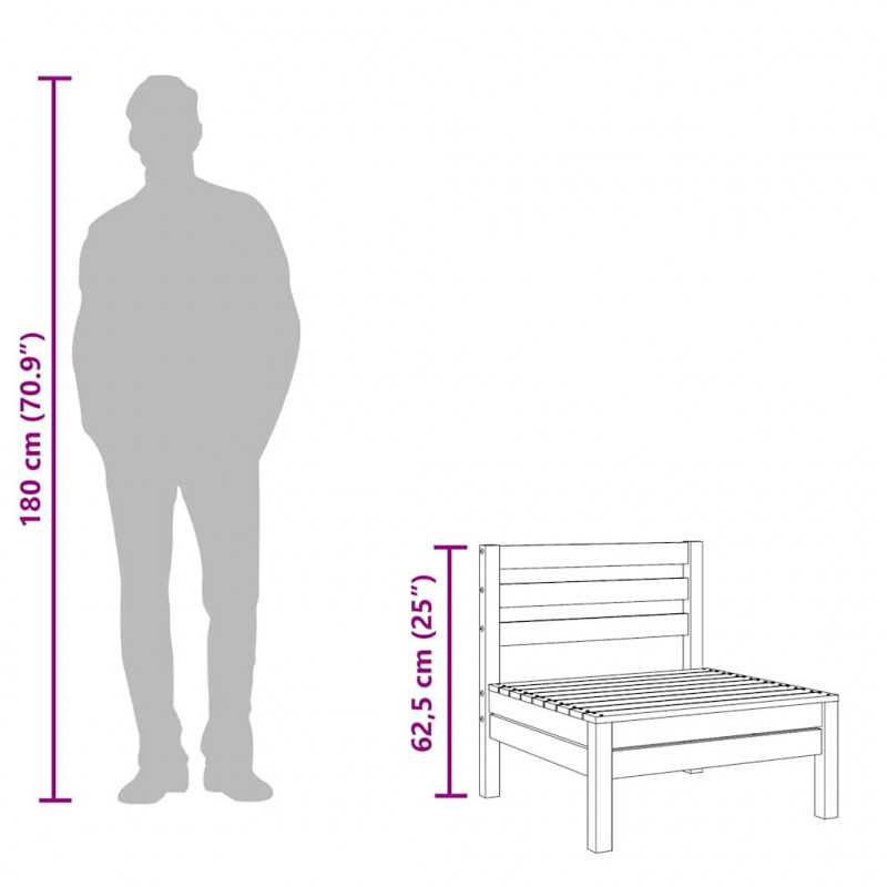 Ogrodowa sofa 3-osobowa, biała, lite drewno sosnowe