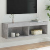 Szafka TV z oświetleniem LED, szarość betonu, 100x30x30 cm