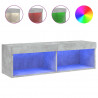 Szafka TV z oświetleniem LED, szarość betonu, 100x30x30 cm