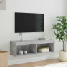 Szafka TV z oświetleniem LED, szarość betonu, 100x30x30 cm
