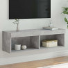 Szafka TV z oświetleniem LED, szarość betonu, 100x30x30 cm