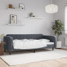 Sofa z funkcją spania, ciemnoszara, 100x200 cm, aksamit