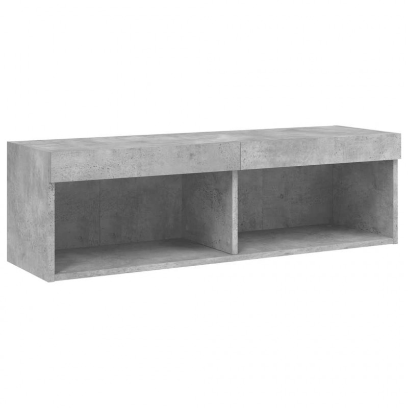 Szafka TV z oświetleniem LED, szarość betonu, 100x30x30 cm