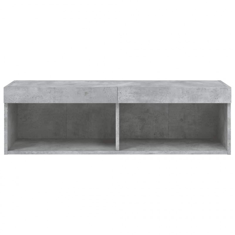 Szafka TV z oświetleniem LED, szarość betonu, 100x30x30 cm