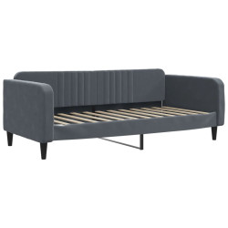 Sofa z funkcją spania, ciemnoszara, 100x200 cm, aksamit