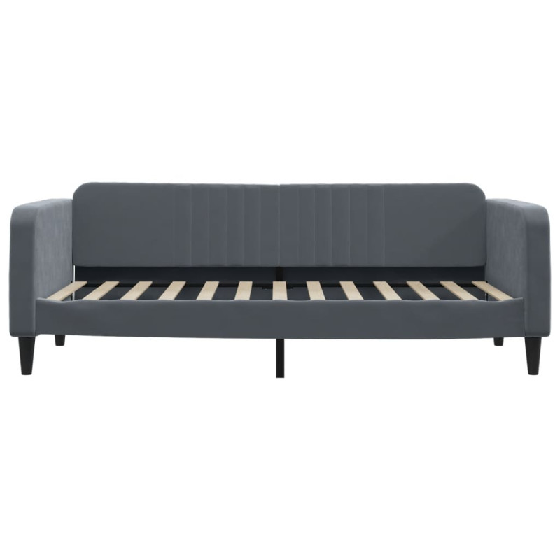 Sofa z funkcją spania, ciemnoszara, 100x200 cm, aksamit