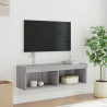 Szafka TV z oświetleniem LED, szary dąb sonoma, 100x30x30 cm
