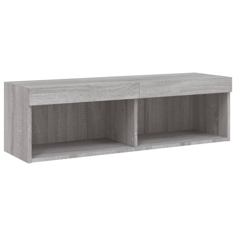 Szafka TV z oświetleniem LED, szary dąb sonoma, 100x30x30 cm