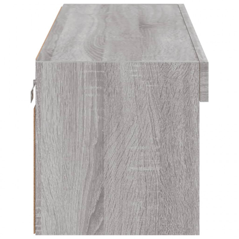 Szafka TV z oświetleniem LED, szary dąb sonoma, 100x30x30 cm