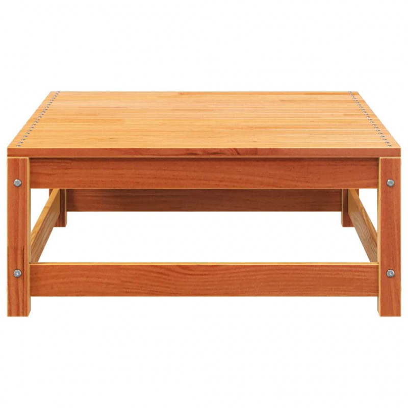 Ogrodowa sofa bez podłokietników, z poduszkami i podnóżkami