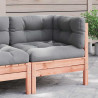 Ogrodowa sofa narożna z poduszkami, lite drewno daglezjowe