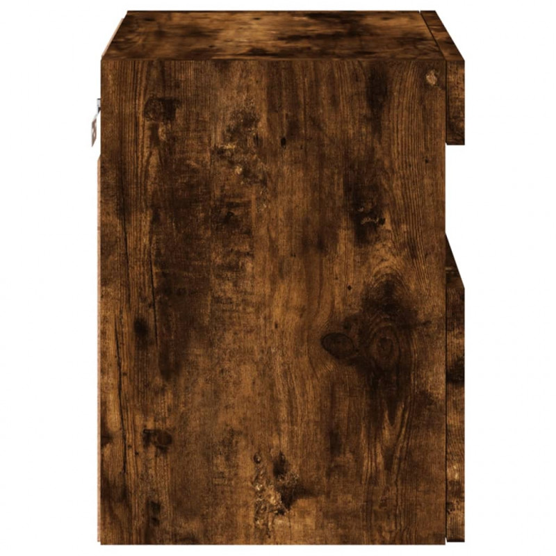 Ścienne szafki TV z LED, 2 szt., przydymiony dąb, 40x30x40 cm
