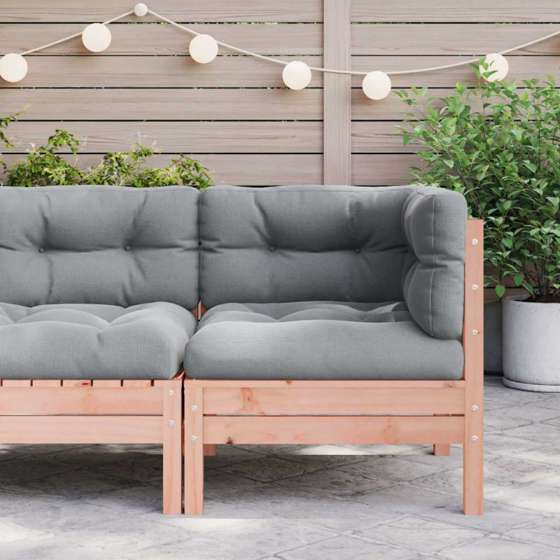 Ogrodowa sofa narożna z poduszkami, lite drewno daglezjowe