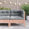 Ogrodowa sofa narożna z poduszkami, lite drewno daglezjowe