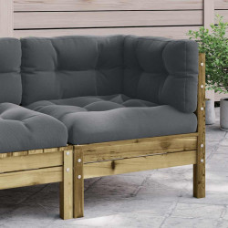 Ogrodowa sofa narożna z poduszkami, impregnowane drewno sosnowe