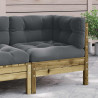Ogrodowa sofa narożna z poduszkami, impregnowane drewno sosnowe