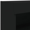 Ścienna szafka TV z LED, czarna, 60x30x40 cm