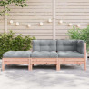 Sofa ogrodowa z poduszkami i podnóżkiem, 3-osobowa