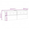 Ścienne szafki TV z LED, 2 szt., dąb sonoma, 60x30x40 cm