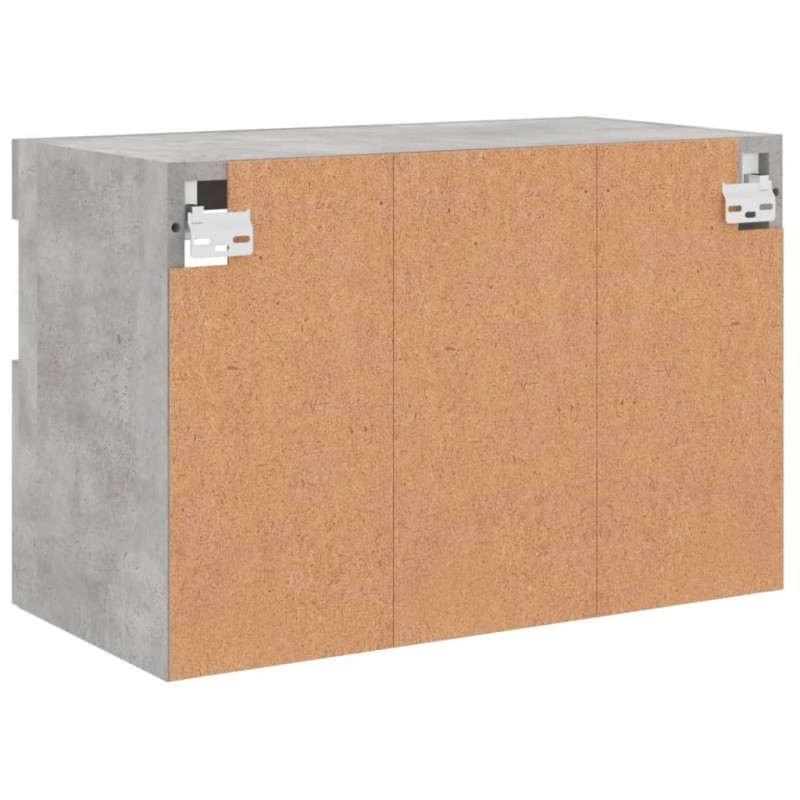 Ścienna szafka TV z LED, szarość betonu, 60x30x40 cm