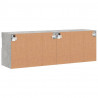 Ścienne szafki TV z LED, 2 szt., szarość betonu, 60x30x40 cm