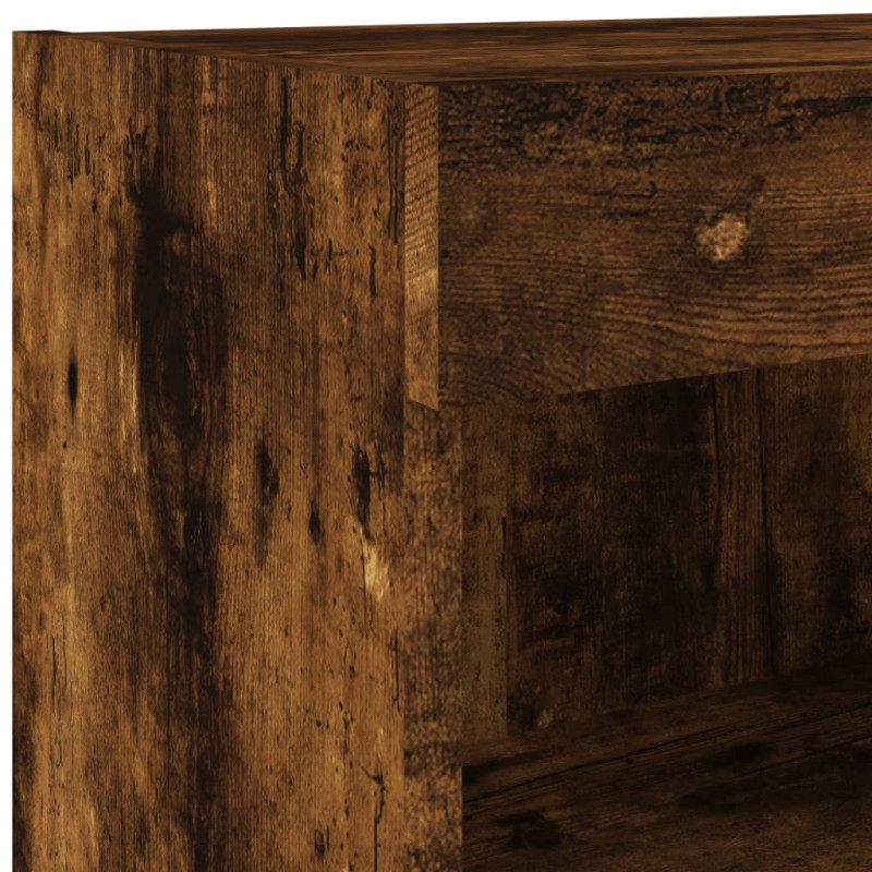 Ścienna szafka TV z LED, przydymiony dąb, 60x30x40 cm