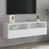 Ścienna szafka TV, biała, 100x30x30 cm