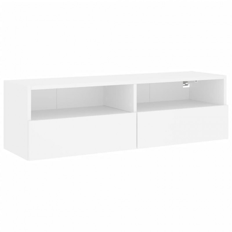 Ścienna szafka TV, biała, 100x30x30 cm