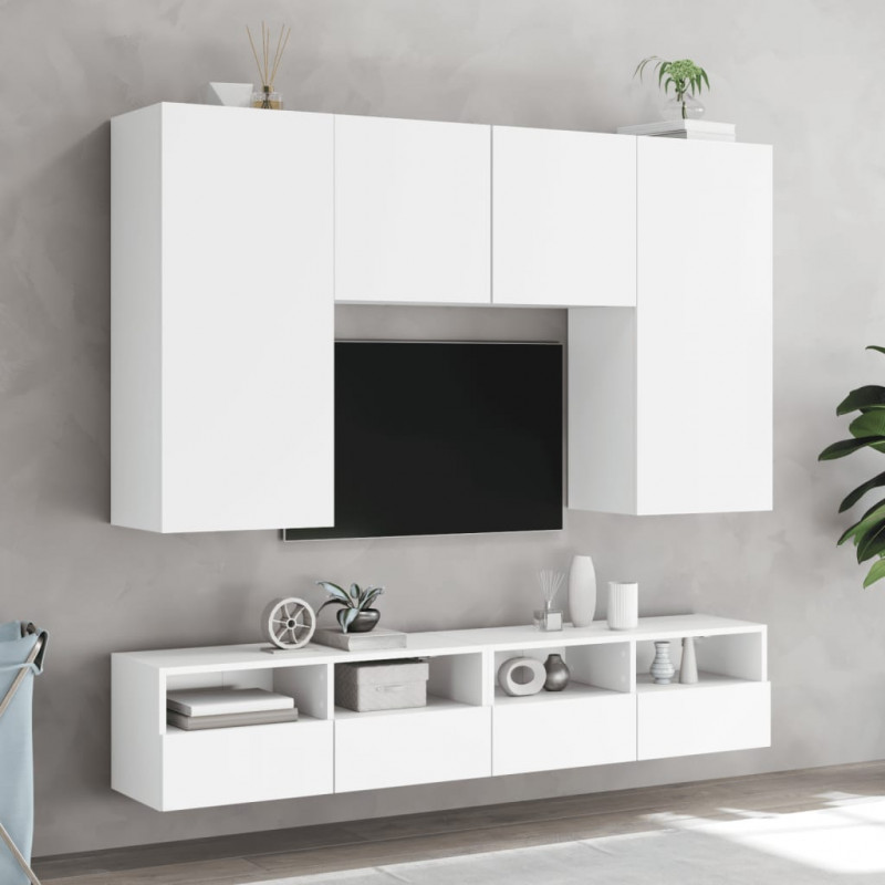 Ścienna szafka TV, biała, 100x30x30 cm