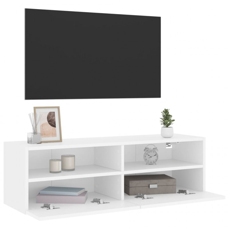 Ścienna szafka TV, biała, 100x30x30 cm