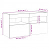 Ścienna szafka TV z LED, biała, 80x30x40 cm