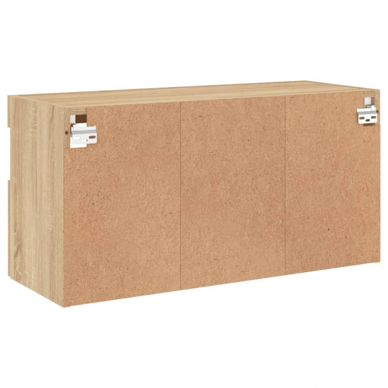 Ścienna szafka TV z LED, dąb sonoma, 80x30x40 cm