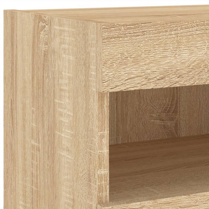 Ścienna szafka TV z LED, dąb sonoma, 80x30x40 cm
