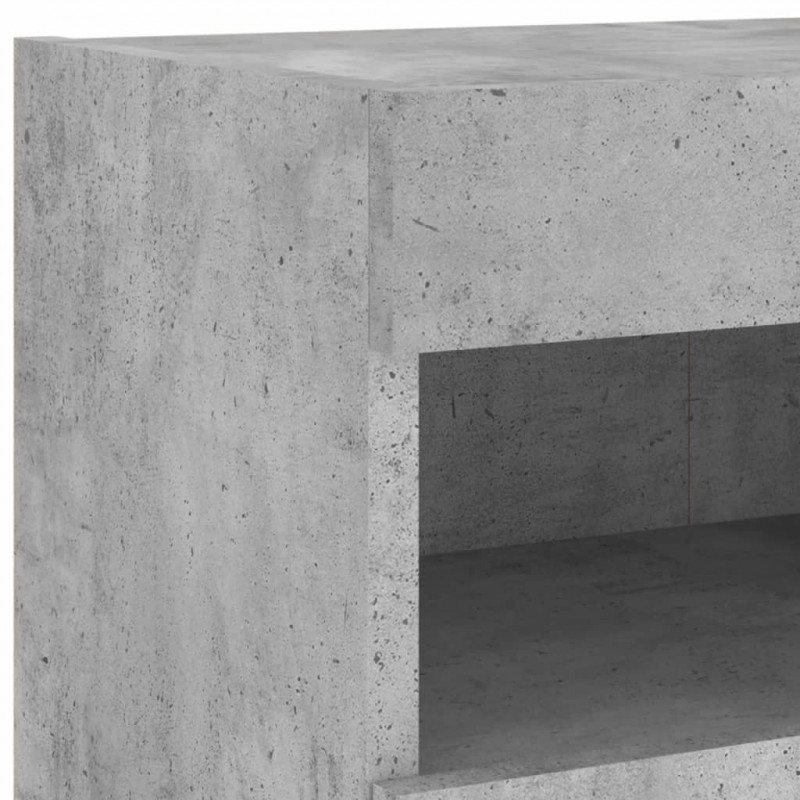 Ścienna szafka TV z LED, szarość betonu, 80x30x40 cm