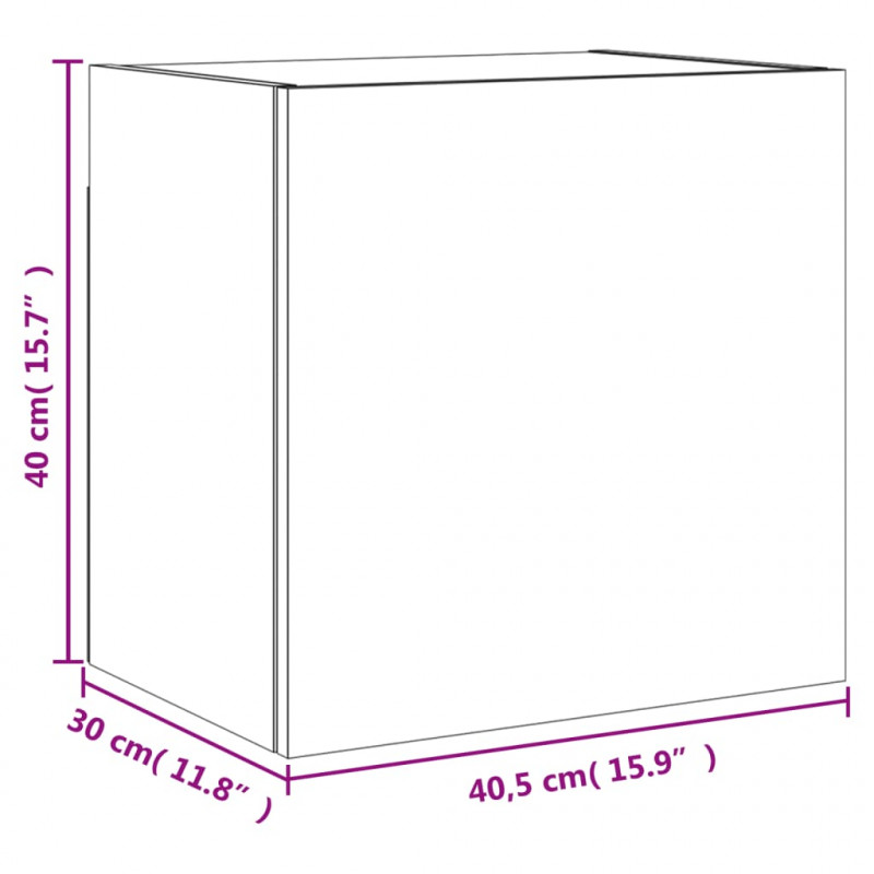 Ścienna szafka TV, szarość betonu, 40,5x30x40 cm