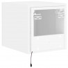 Ścienna szafka TV z LED, biała, 30,5x35x30 cm