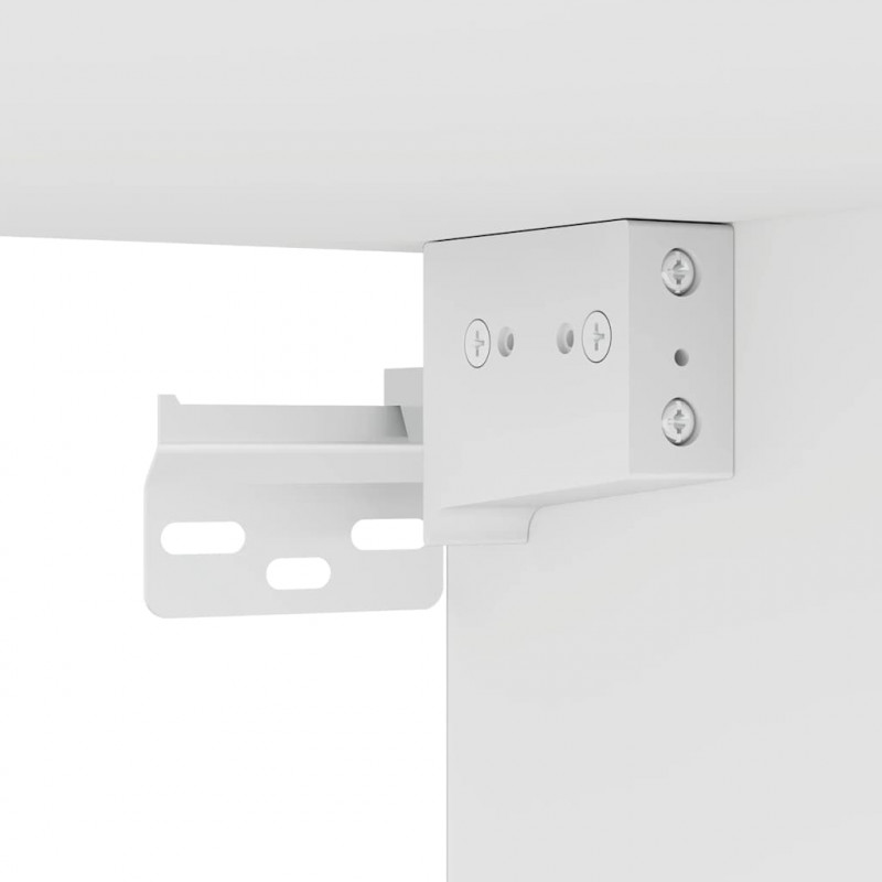 Ścienne szafki TV z LED, 2 szt., białe, 30,5x35x30 cm