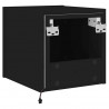 Ścienne szafki TV z LED, 2 szt., czarne, 30,5x35x30 cm