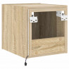 Ścienne szafki TV z LED, 2 szt., dąb sonoma, 30,5x35x30 cm