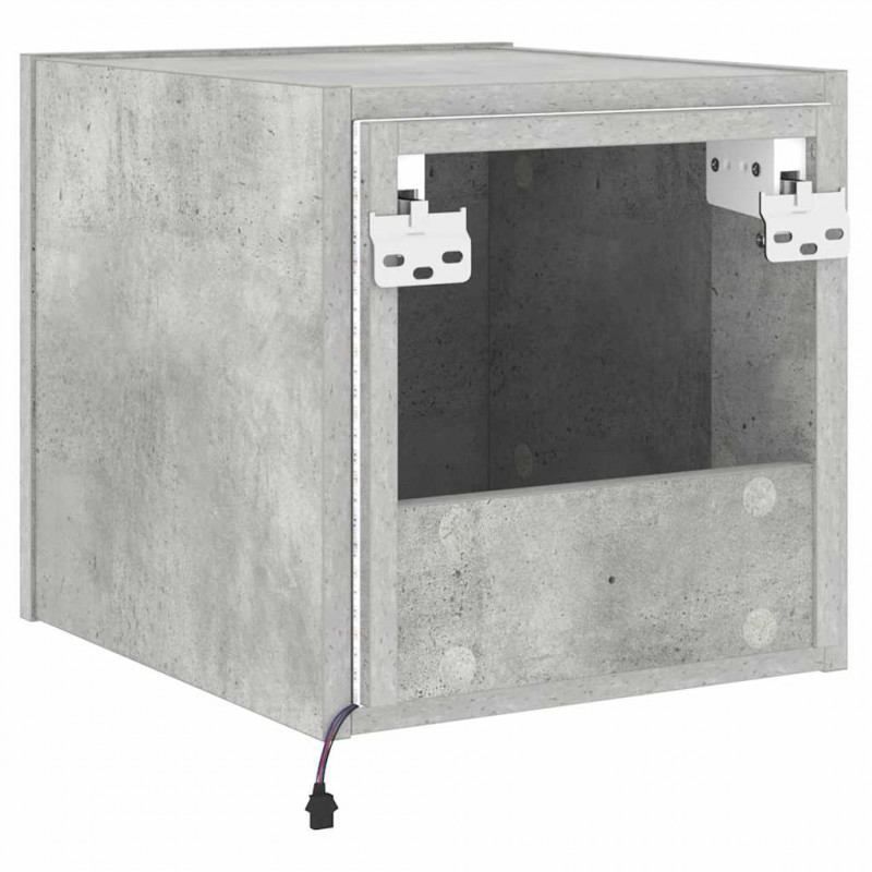 Ścienna szafka TV z LED, szarość betonu, 30,5x35x30 cm