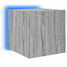 Ścienne szafki TV z LED, 2 szt, szary dąb sonoma, 30,5x35x30 cm