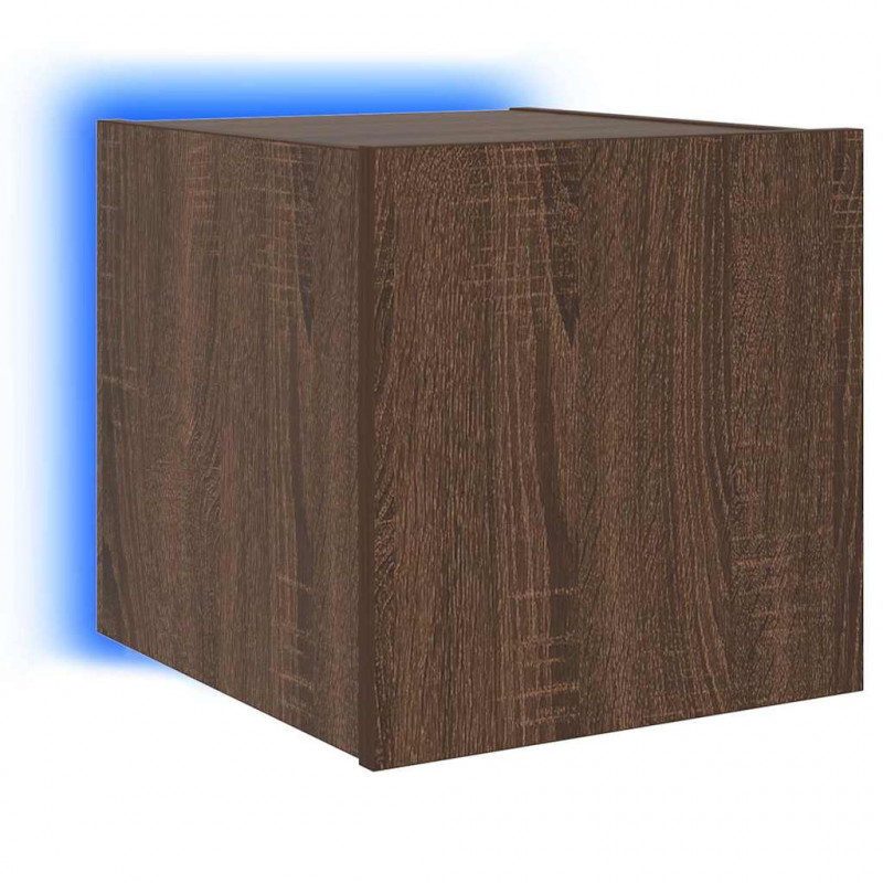 Ścienne szafki TV z LED, 2 szt., brązowy dąb, 30,5x35x30 cm