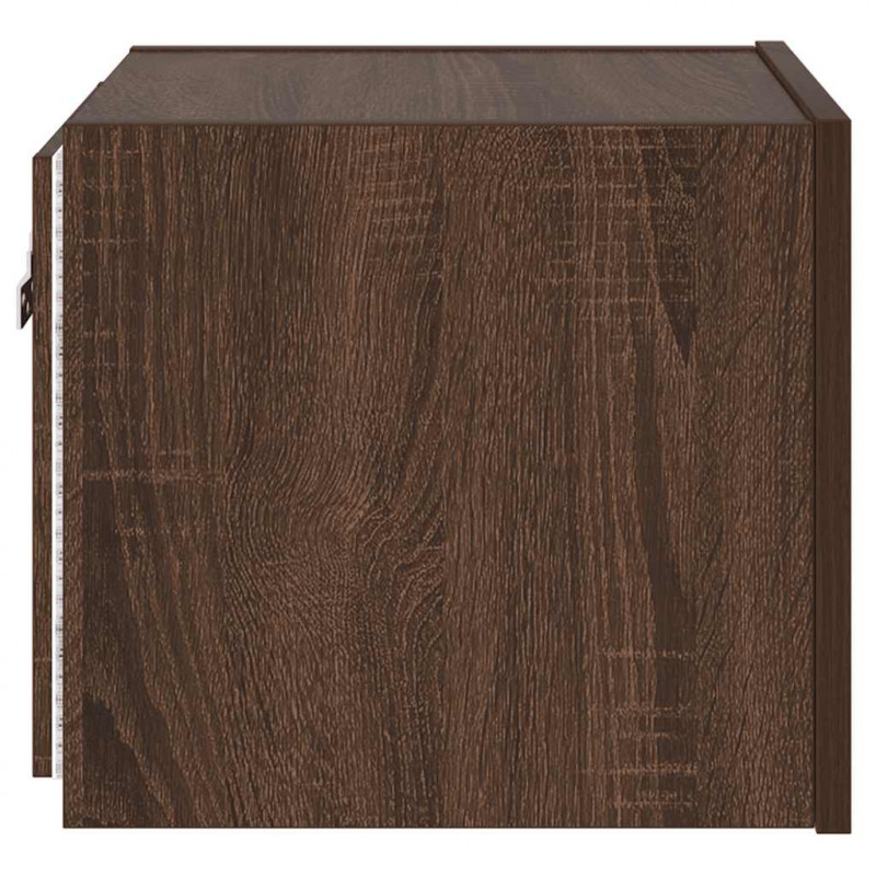 Ścienne szafki TV z LED, 2 szt., brązowy dąb, 30,5x35x30 cm